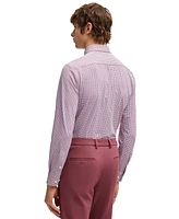 Boss by Hugo Men's Printed Slim-Fit Performance-Stretch Shirt