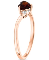Lali Jewels Garnet (1/2 ct. t.w.) & Diamond (1/20 ct. t.w.) Ring in 14k Rose Gold