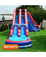 JumpOrange Flash Dual Lane Slide (5 in 1) with Pop Out Fun Slip N Slide