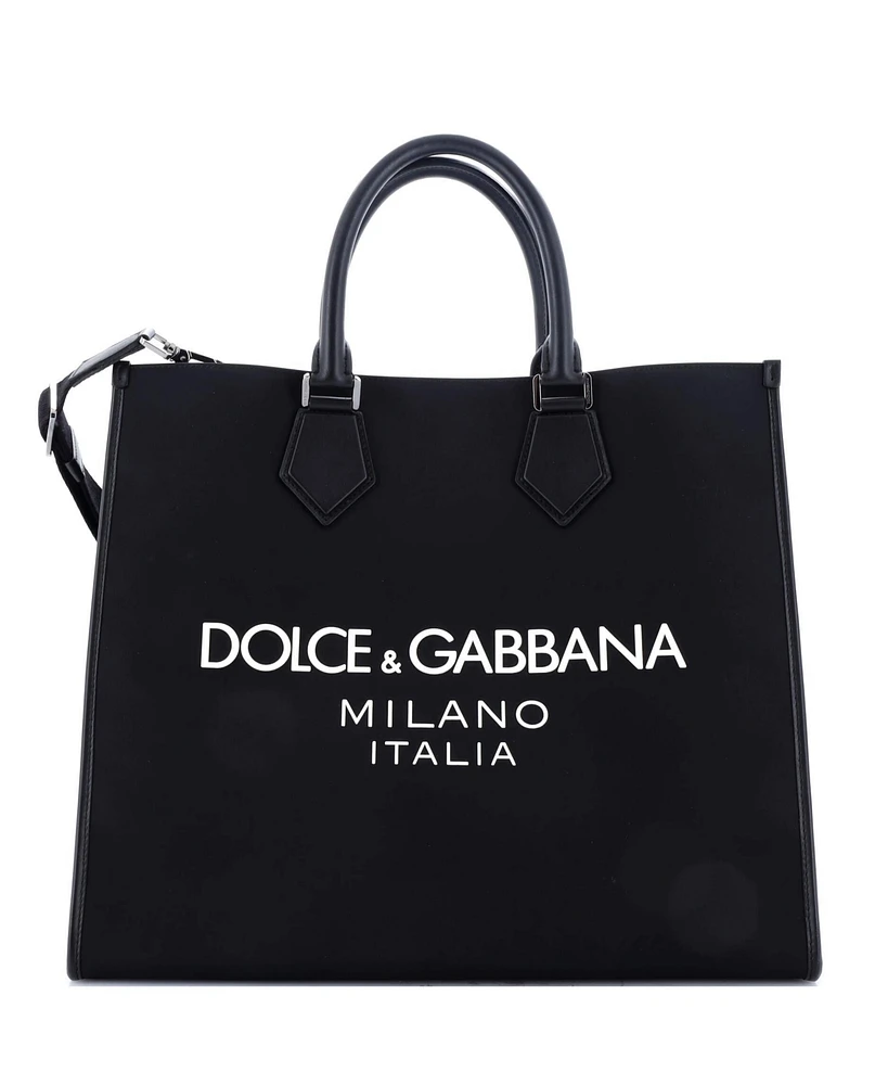 Pre-Owned Dolce & Gabbana Large Edge Logo Tote Canvas