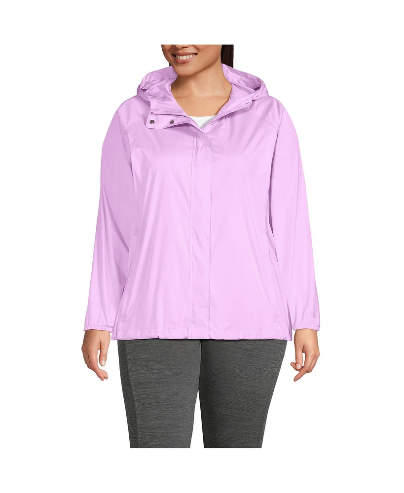 Lands' End Plus Packable Water Resistant Upf 50 Windbreaker Jacket