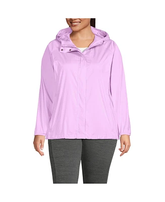 Lands' End Plus Packable Water Resistant Upf 50 Windbreaker Jacket