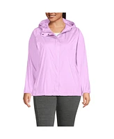 Lands' End Plus Packable Water Resistant Upf 50 Windbreaker Jacket