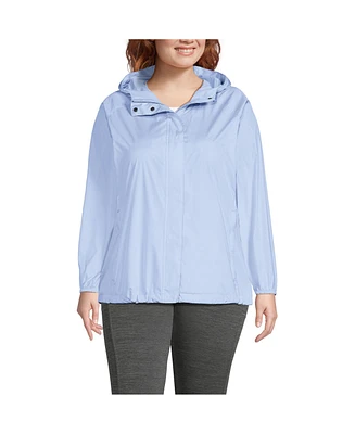Lands' End Plus Packable Water Resistant Upf 50 Windbreaker Jacket