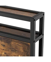 Full Bed Frame with Storage Headboard and Charging Station-Full Size