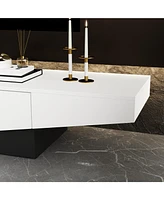 Uniquely designed Tv stand, media console with two drawers, wooden entertainment center