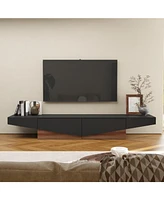 Uniquely designed Tv stand, media console with two drawers, wooden entertainment center