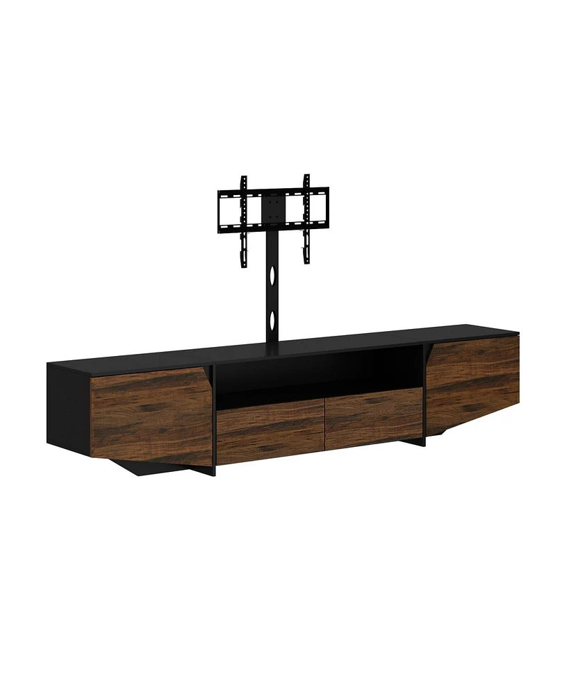 Cabinet with Tv stand, media console with two drawers and two doors, wooden entertainment center