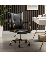 Modern Home Office Desk Chair with Golden Legs