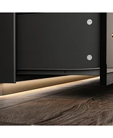 Tv stand with 4 drawers, media console with light strip