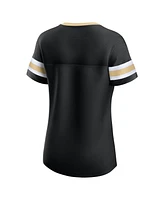 Fanatics Women's Black Vegas Golden Knights Iconic Athena Lace-Up T-Shirt