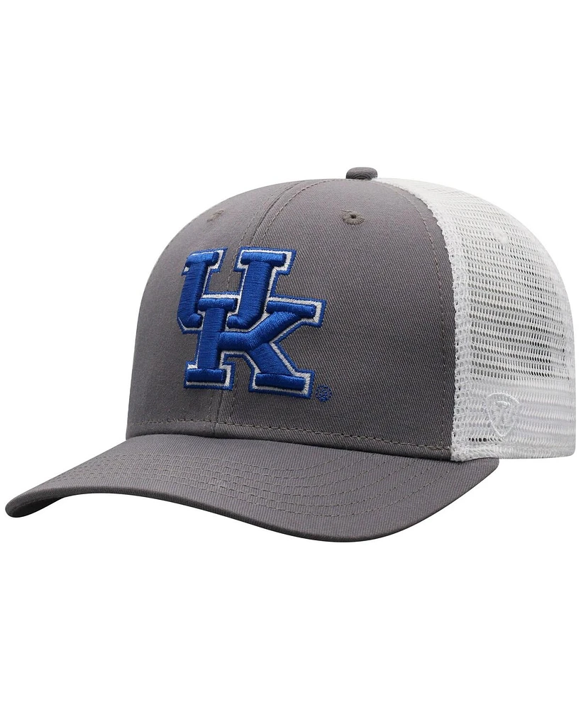 Top of the World Men's Gray/White Kentucky Wildcats Victory Baseline Trucker Adjustable Hat