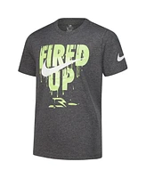 Nike Big Boys and Girls 3BRAND by Russell Wilson Heather Charcoal Fired Up Drip T-Shirt