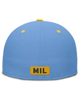 Nike Men's Blue/Yellow Milwaukee Brewers City Connect Patch Performance Fitted Hat
