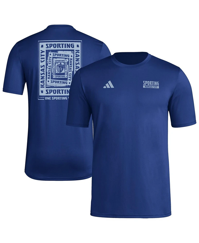 Adidas Men's Navy Sporting Kansas City Local Wrap T-Shirt