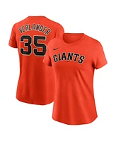 Nike Women's Justin Verlander Orange San Francisco Giants Fuse Name Number T-Shirt