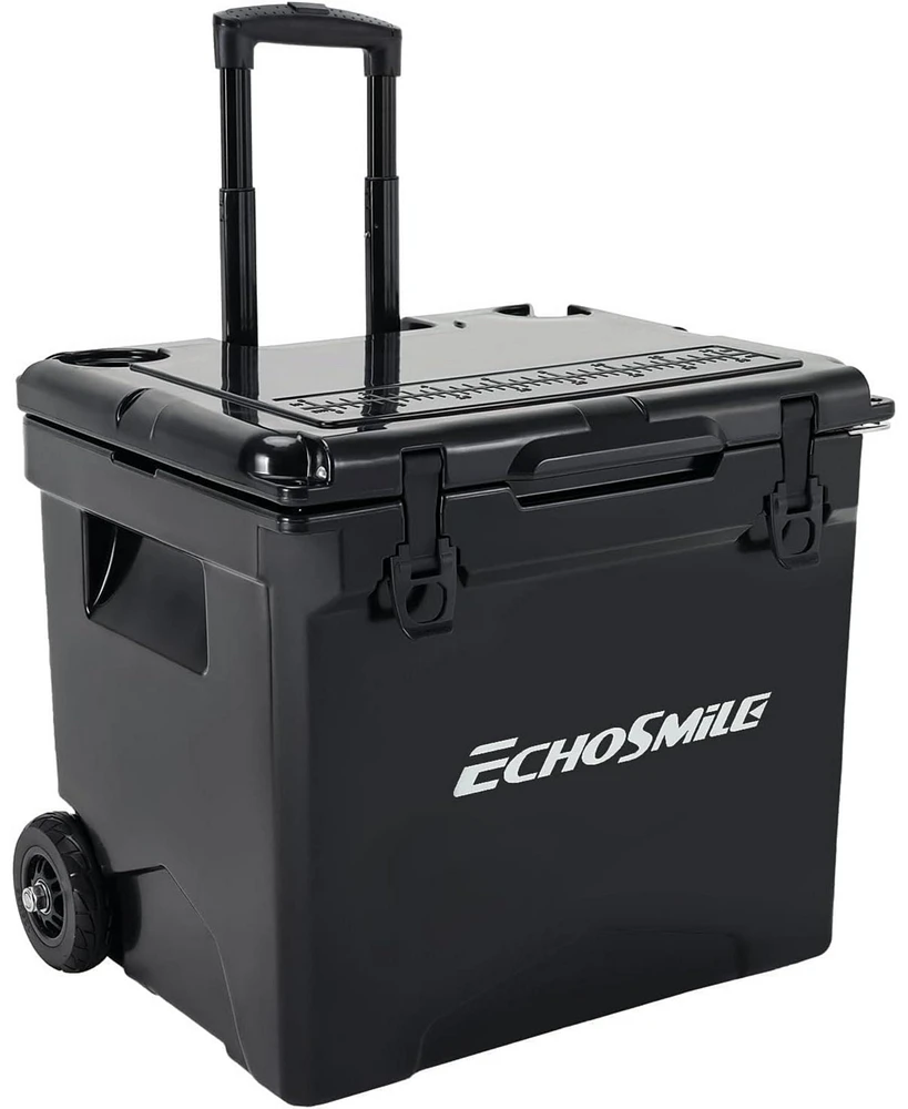 EchoSmile Insulated Portable Cooler 14-45 Qt, Rotomolded Cooler with Sealing Ring, 5 Days Ice Cooler, Lightweight Ice Chest Box, Hard Cooler for Bbq,