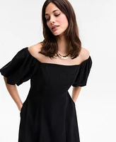 I.n.c. International Concepts Women's On/Off-The-Shoulder Puff-Sleeve Midi Dress, Exclusively at Macy's