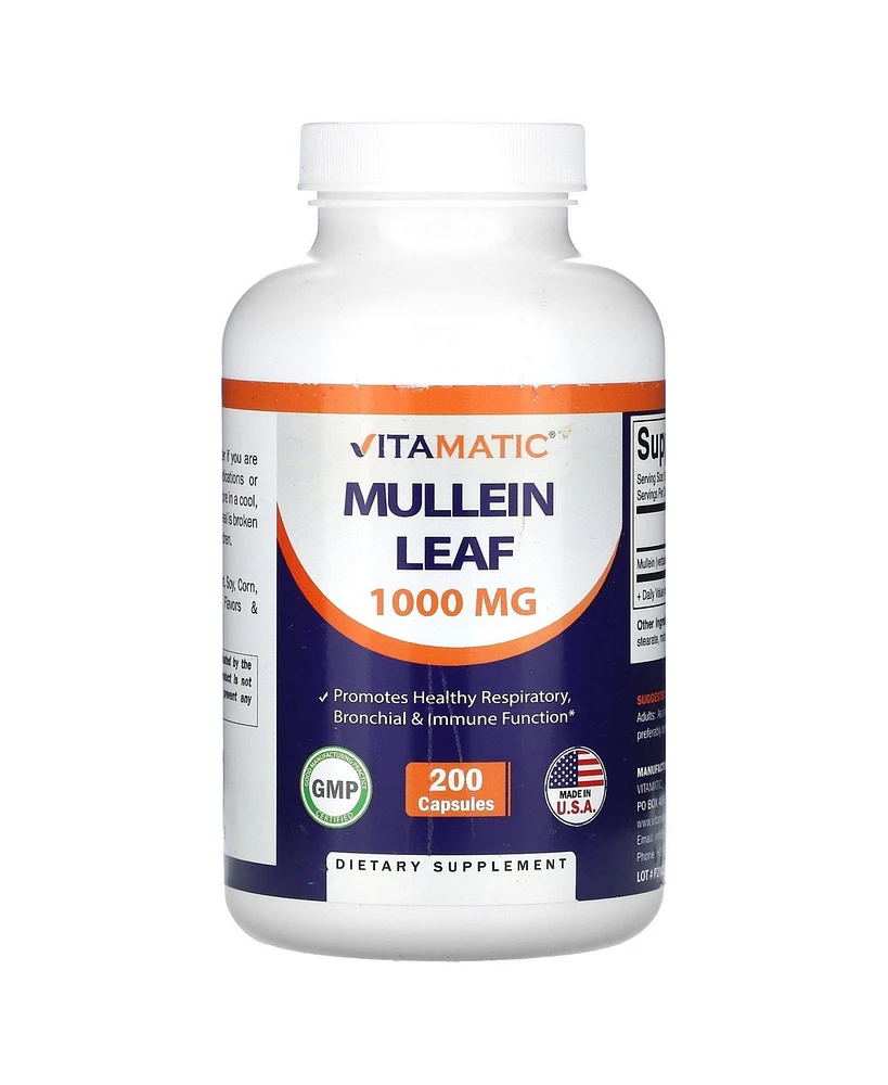 Vitamatic Mullein Leaf 1000mg per Serving