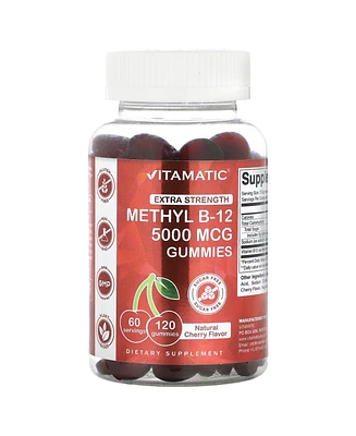 Vitamatic Extra Strength Vitamin B12 5000 mcg (Methyl B12) Gummies - 120 Count
