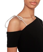 White Tie by Shani Women's Crystal-Bow One-Shoulder Wide-Leg Jumpsuit