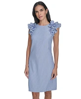 Jessica Howard Petite Ruffle-Shoulder Shift Dress
