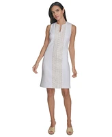 Jessica Howard Women's Lace-Trim Split-Neck Dress