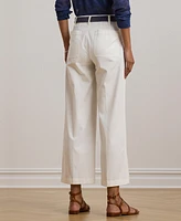 Lauren Ralph Women's Stretch Chino Wide-Leg Cropped Pants