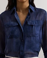 Lauren Ralph Women's Classic-Fit Print Chiffon Shirt