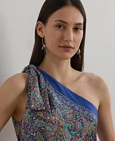 Lauren Ralph Women's Paisley Twill One-Shoulder Blouse
