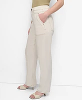 Dkny Women's Contrast-Stitch Denim Pants