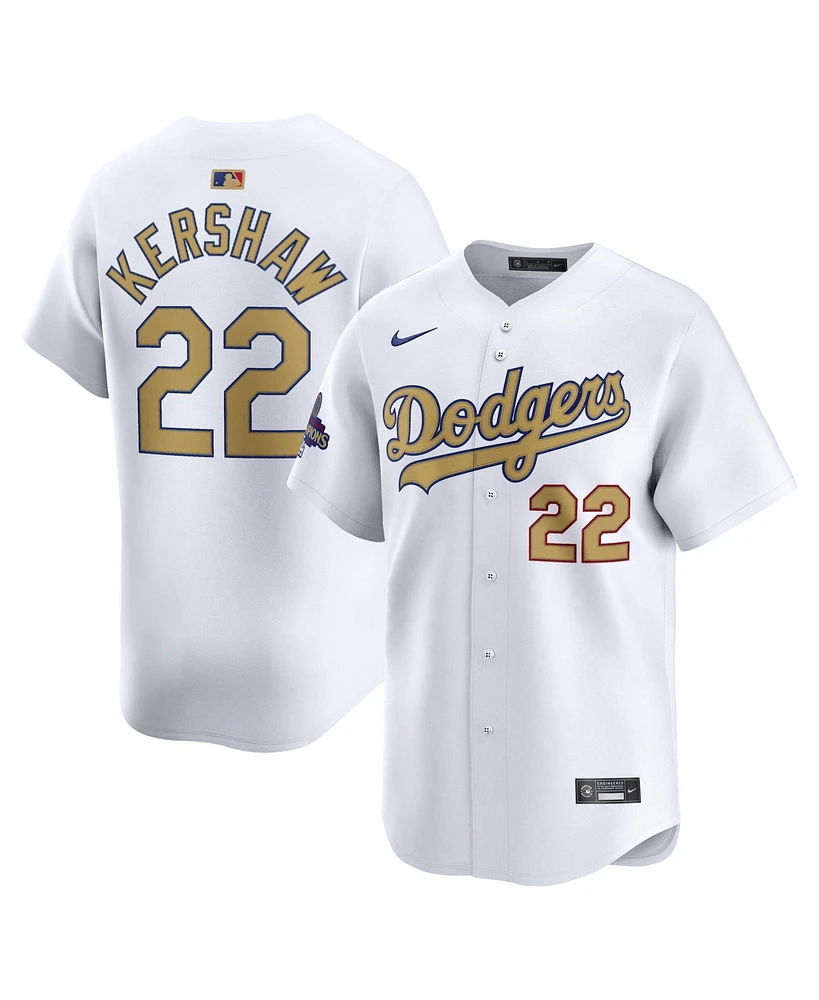 Nike Men's Clayton Kershaw White Los Angeles Dodgers 2025 Gold Collection Limited Jersey