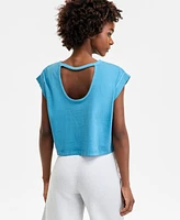 Id Ideology Women's Cotton Solid-Color Washed Sleeveless Top, Exclusively at Macy's