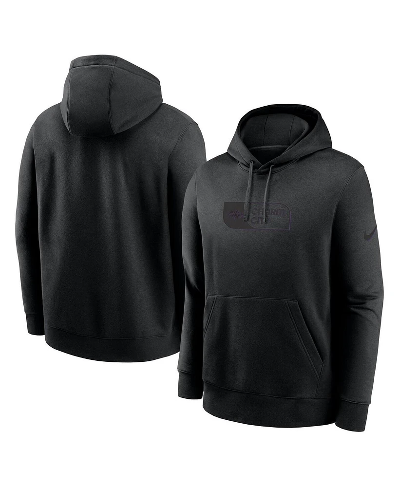 Nike Men's Black Baltimore Ravens Edge French Terry Club Pullover Hoodie