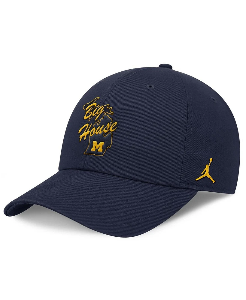 Jordan Men's Navy Michigan Wolverines Performance Club Swoosh Adjustable Hat