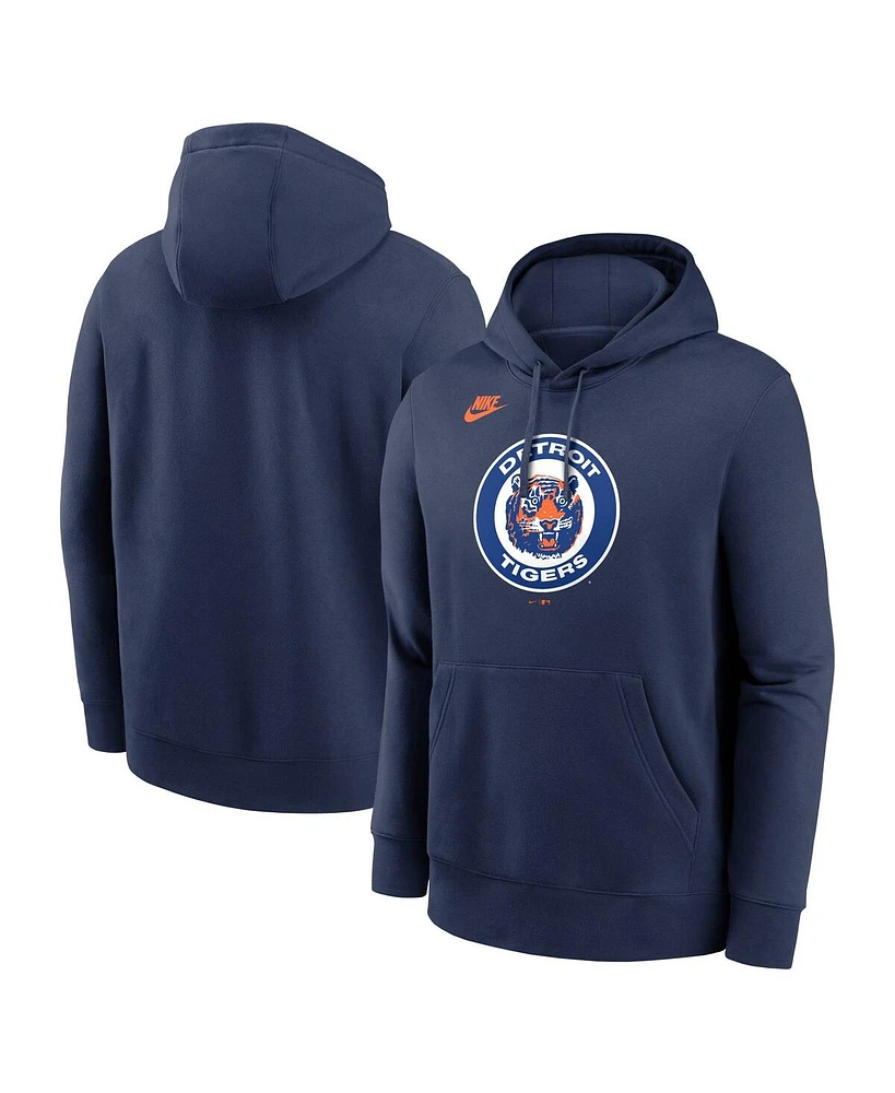 Nike Men's Navy Detroit Tigers Cooperstown Collection Logo Club Pullover Hoodie