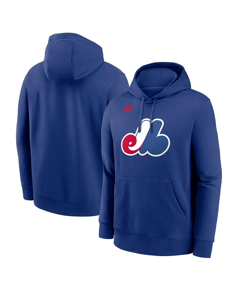 Nike Men's Blue Montreal Expos Cooperstown Collection Logo Club Pullover Hoodie