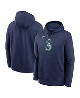 Nike Men's Navy Seattle Mariners Logo Club Fleece Pullover Hoodie