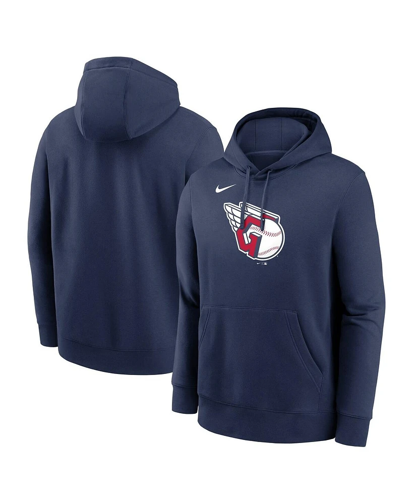Nike Men's Navy Cleveland Guardians Logo Club Fleece Pullover Hoodie