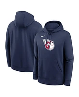 Nike Men's Navy Cleveland Guardians Logo Club Fleece Pullover Hoodie