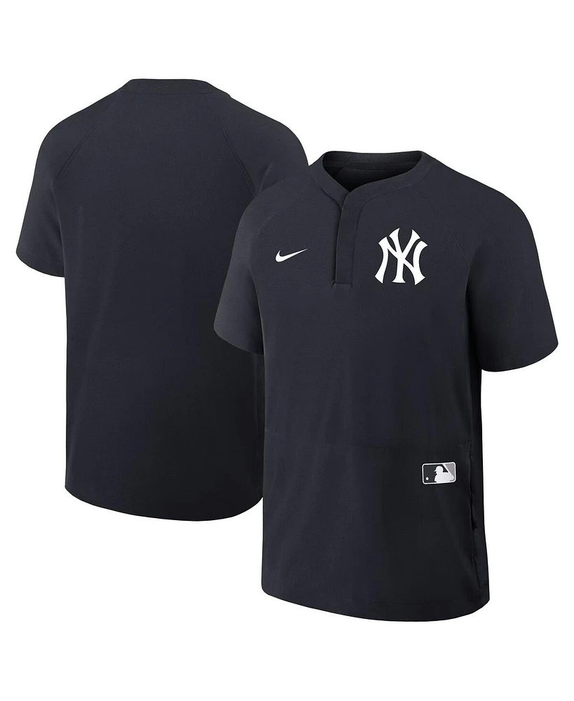 Nike Men's Navy New York Yankees Authentic Collection Raglan Short Sleeve Windshirt