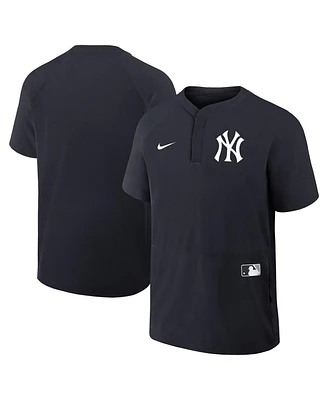 Nike Men's Navy New York Yankees Authentic Collection Raglan Short Sleeve Windshirt