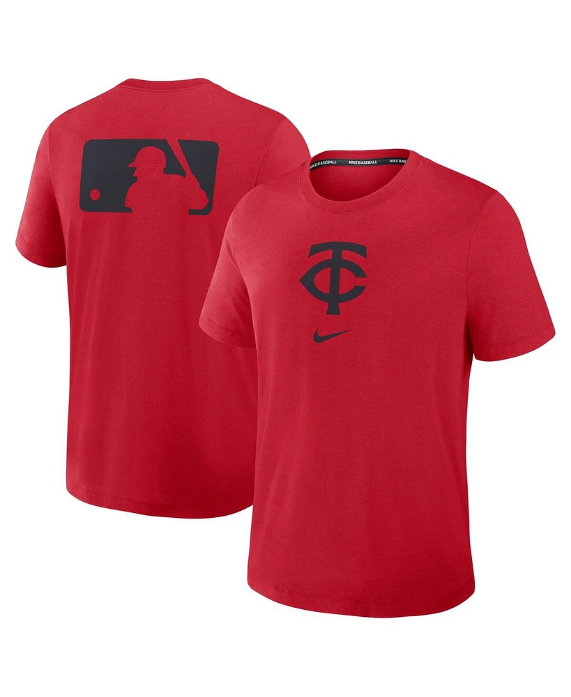 Nike Men's Red Minnesota Twins Authentic Collection Early Work Tri-Blend Performance T-Shirt