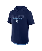 Fanatics Men's Navy Tampa Bay Rays Clubhouse Optimal Play Raglan Short Sleeve Pullover Hoodie