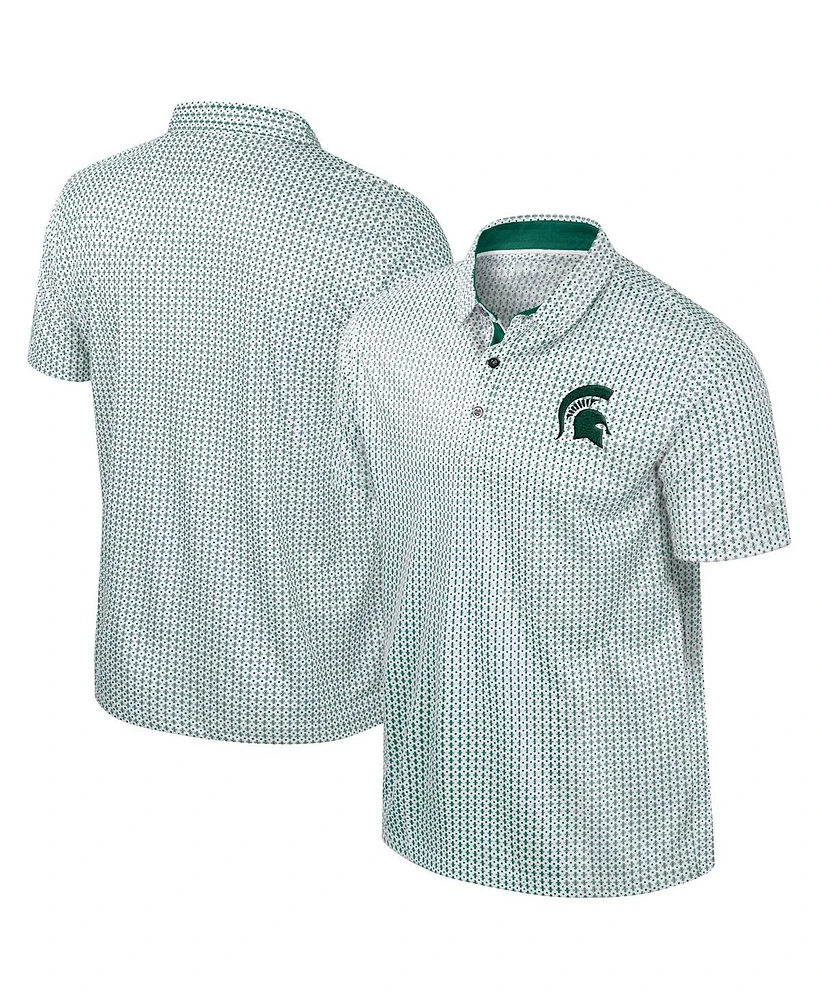 Colosseum Men's Green Michigan State Spartans Big Tall Marty Rival Polo Shirt