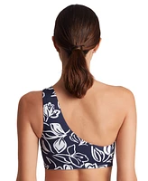 Lauren Ralph Women's Printed Asymmetric One-Shoulder Bikini Top