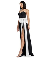 Dress the Population Women's Athene Strapless Bow-Trim Gown