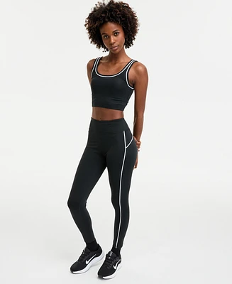 Id Ideology Women's Piped 7/8-Length Compression Leggings, Exclusively at Macy's