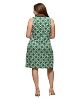 24seven Comfort Apparel Plus Sleeveless Collared Mini Dress