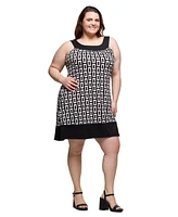 24seven Comfort Apparel Plus Scoop Neck Sleeveless Knee Length Dress